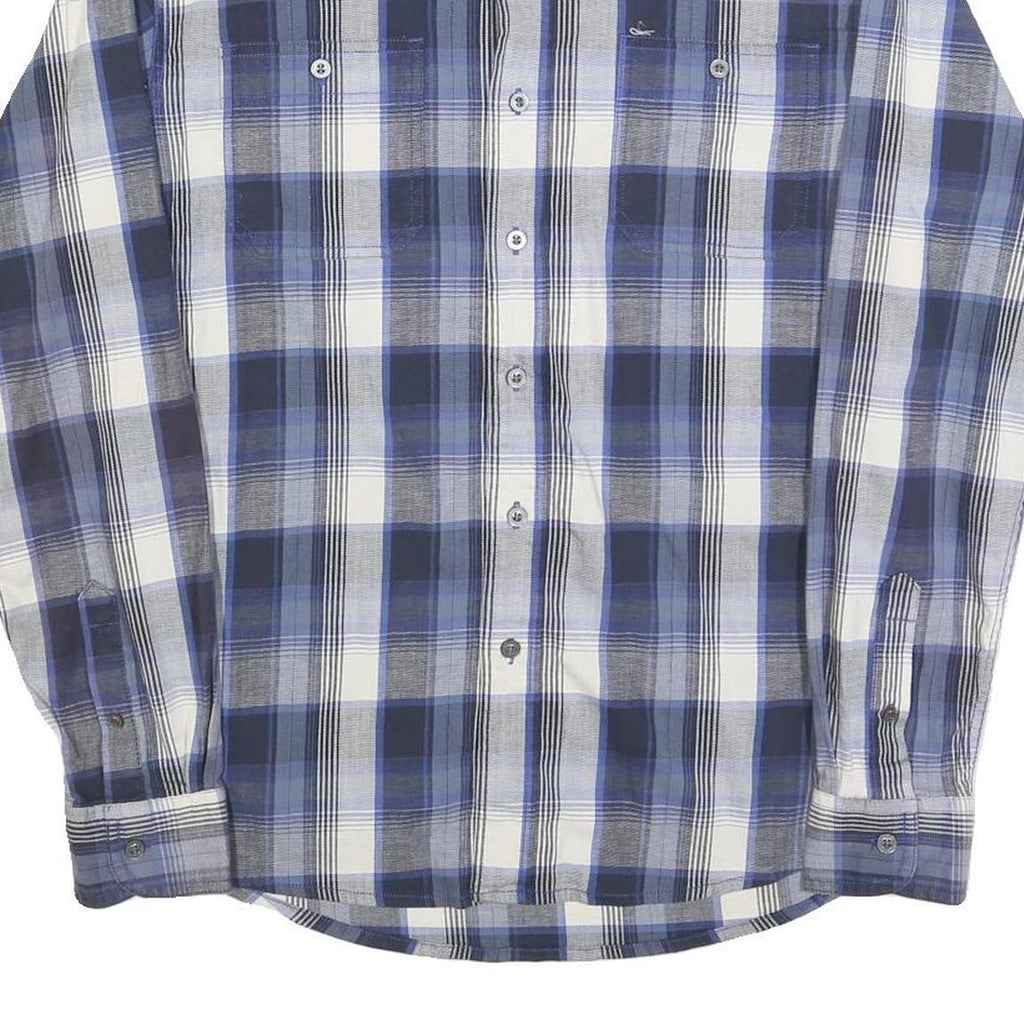 WRANGLER Mens Blue & Grey Check Shirt M Long Sleeve Cotton Blend Casual
