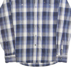WRANGLER Mens Blue & Grey Check Shirt M Long Sleeve Cotton Blend Casual