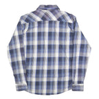 WRANGLER Mens Blue & Grey Check Shirt M Long Sleeve Cotton Blend Casual