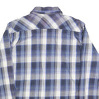 WRANGLER Mens Blue & Grey Check Shirt M Long Sleeve Cotton Blend Casual
