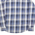 WRANGLER Mens Blue & Grey Check Shirt M Long Sleeve Cotton Blend Casual
