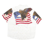 COTTON TRADERS SPORT Mens White Shirt 2XL Eagle Print Button Closure Casual