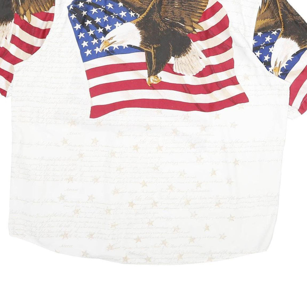 COTTON TRADERS SPORT Mens White Shirt 2XL Eagle Print Button Closure Casual