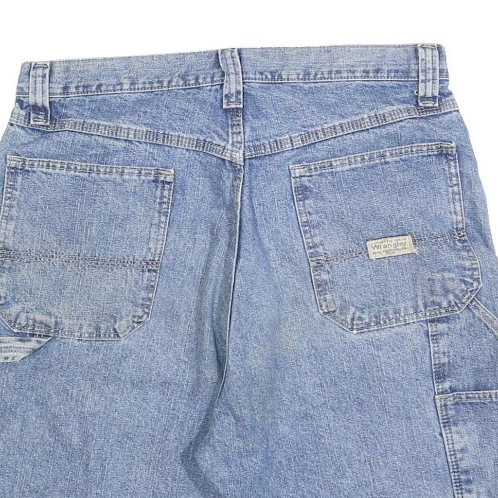 WRANGLER Mens Denim Blue Cotton Blend Casual Shorts M W33 Workwear Carpenter