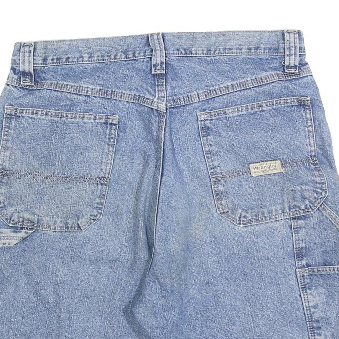 WRANGLER Mens Denim Blue Cotton Blend Casual Shorts M W33 Workwear Carpenter