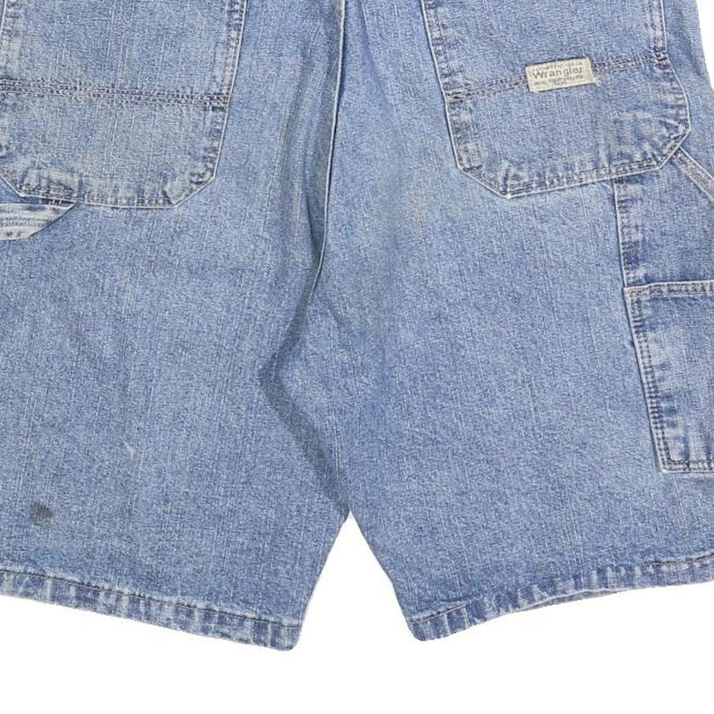 WRANGLER Mens Denim Blue Cotton Blend Casual Shorts M W33 Workwear Carpenter