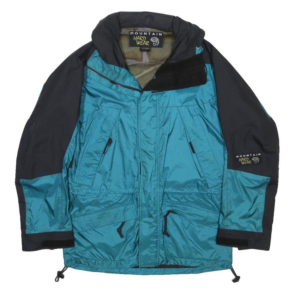 MOUNTAIN HARDWEAR Mens Blue & Black Outdoor Jacket S Polyester Zip Sportswear