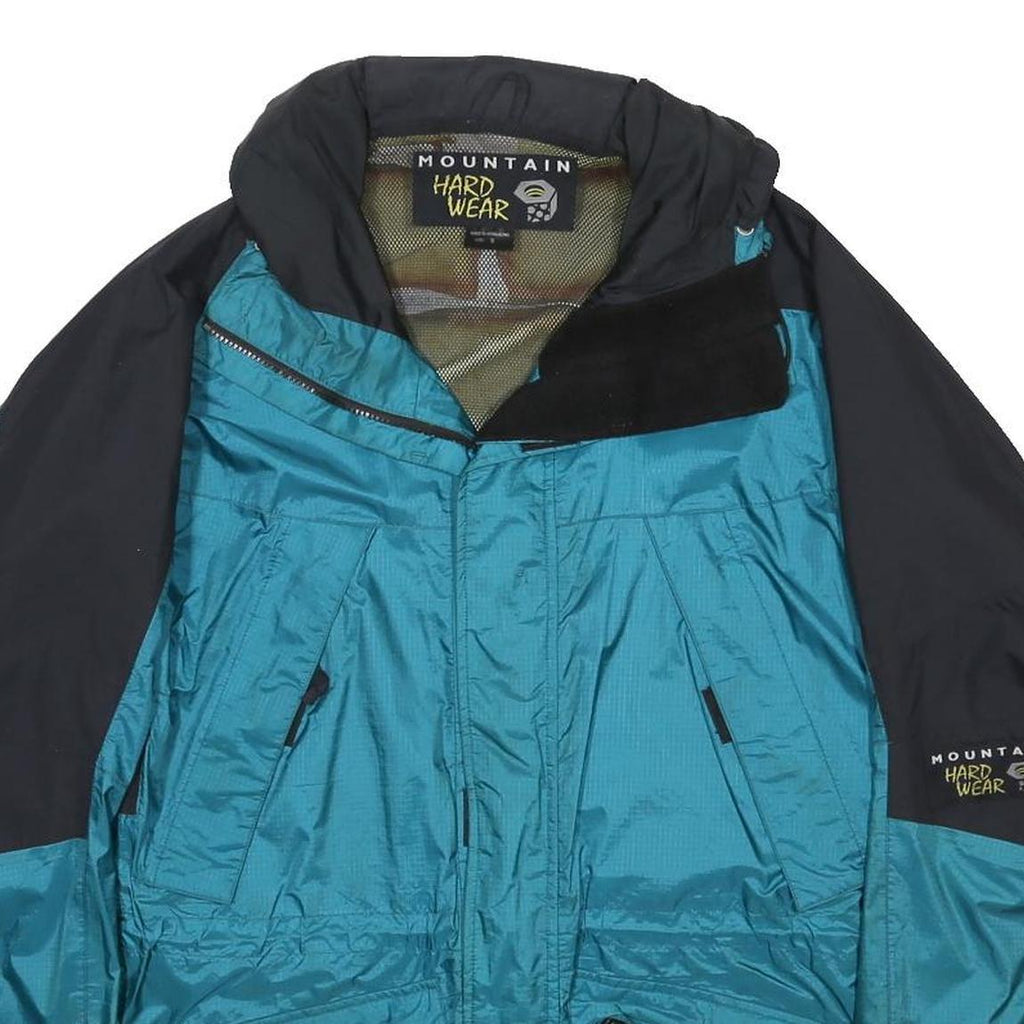 MOUNTAIN HARDWEAR Mens Blue & Black Outdoor Jacket S Polyester Zip Sportswear