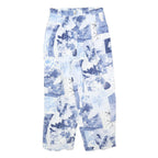 Womens Blue White Viscose Floral Print Regular Fit Trousers W28 L26 Zip Closure