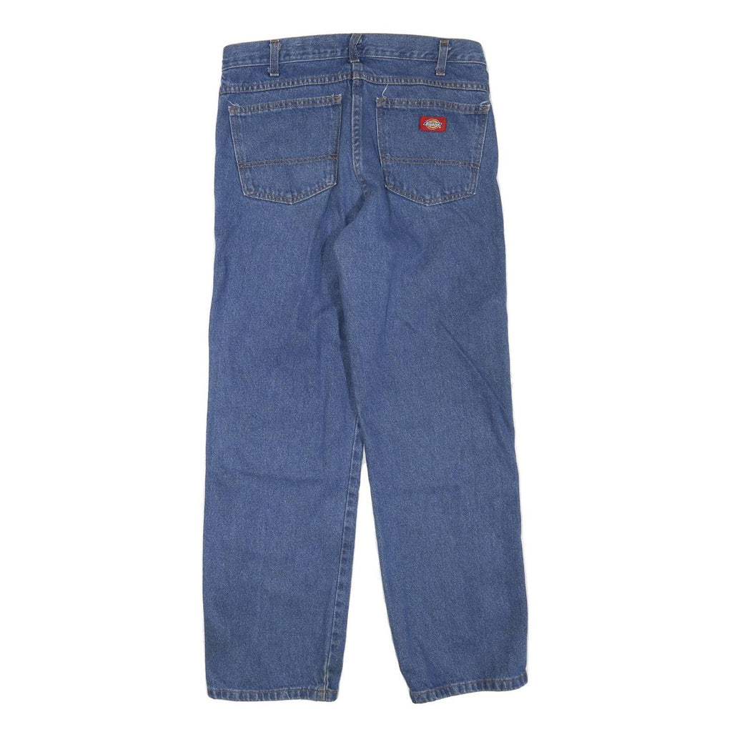 DICKIES Mens Jeans Blue Regular Straight Denim W32 L30 Classic Zip Closure