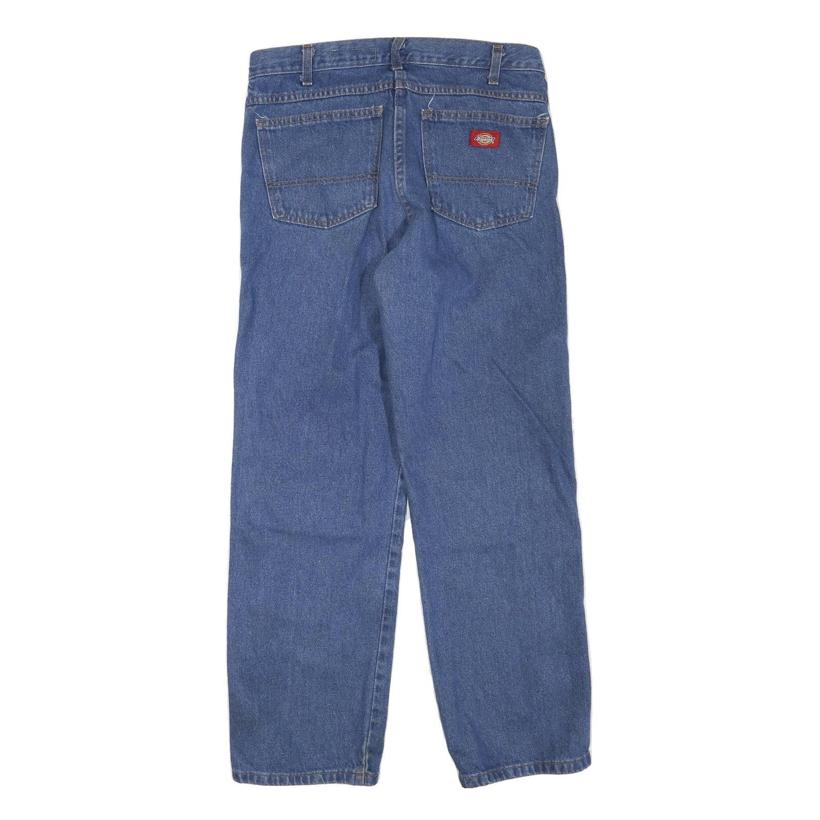 DICKIES Mens Jeans Blue Regular Straight Denim W32 L30 Classic Zip Closure