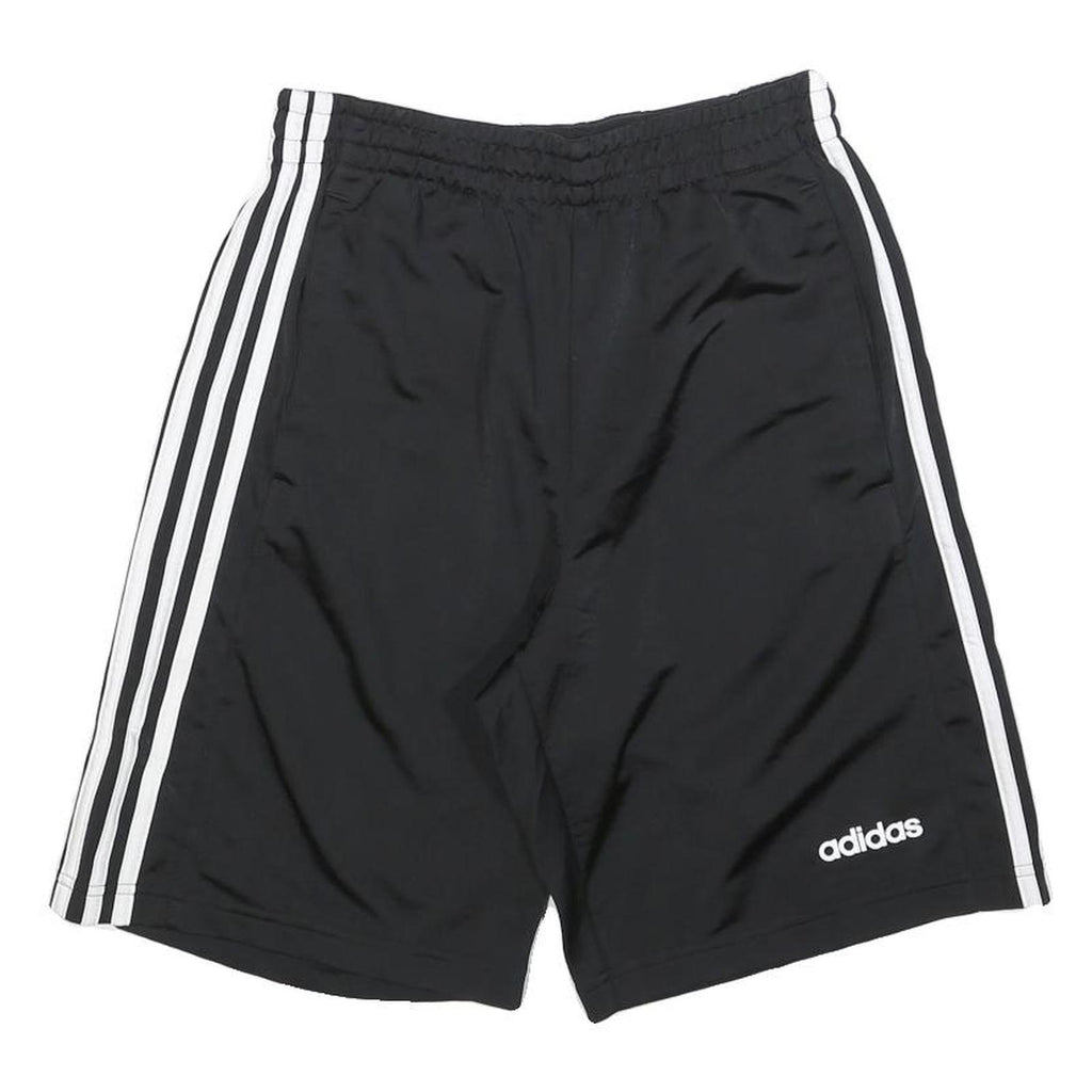 ADIDAS Mens Black Casual Shorts S W26 Lightweight Three Stripe Design