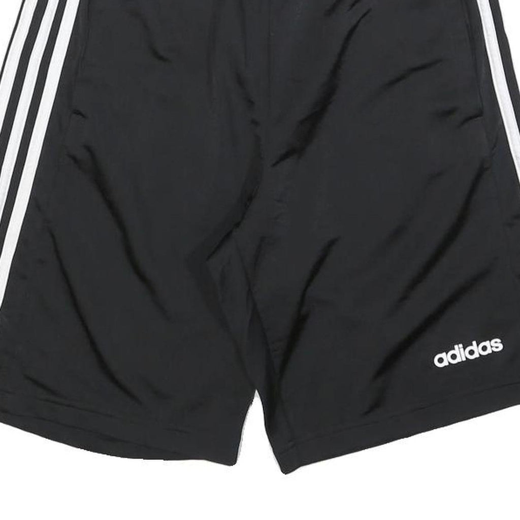 ADIDAS Mens Black Casual Shorts S W26 Lightweight Three Stripe Design