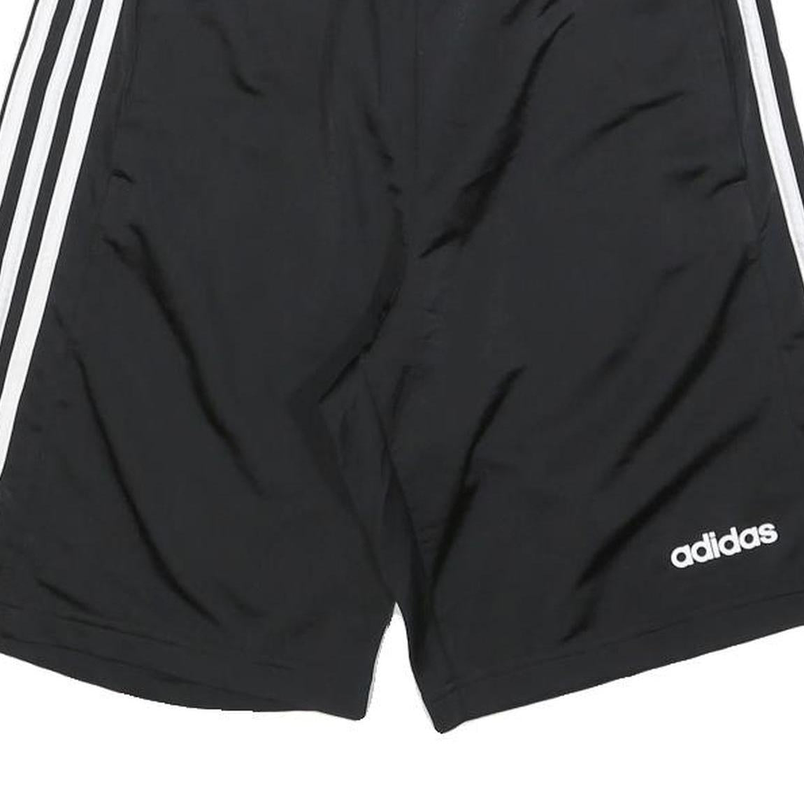 ADIDAS Mens Black Casual Shorts S W26 Lightweight Three Stripe Design