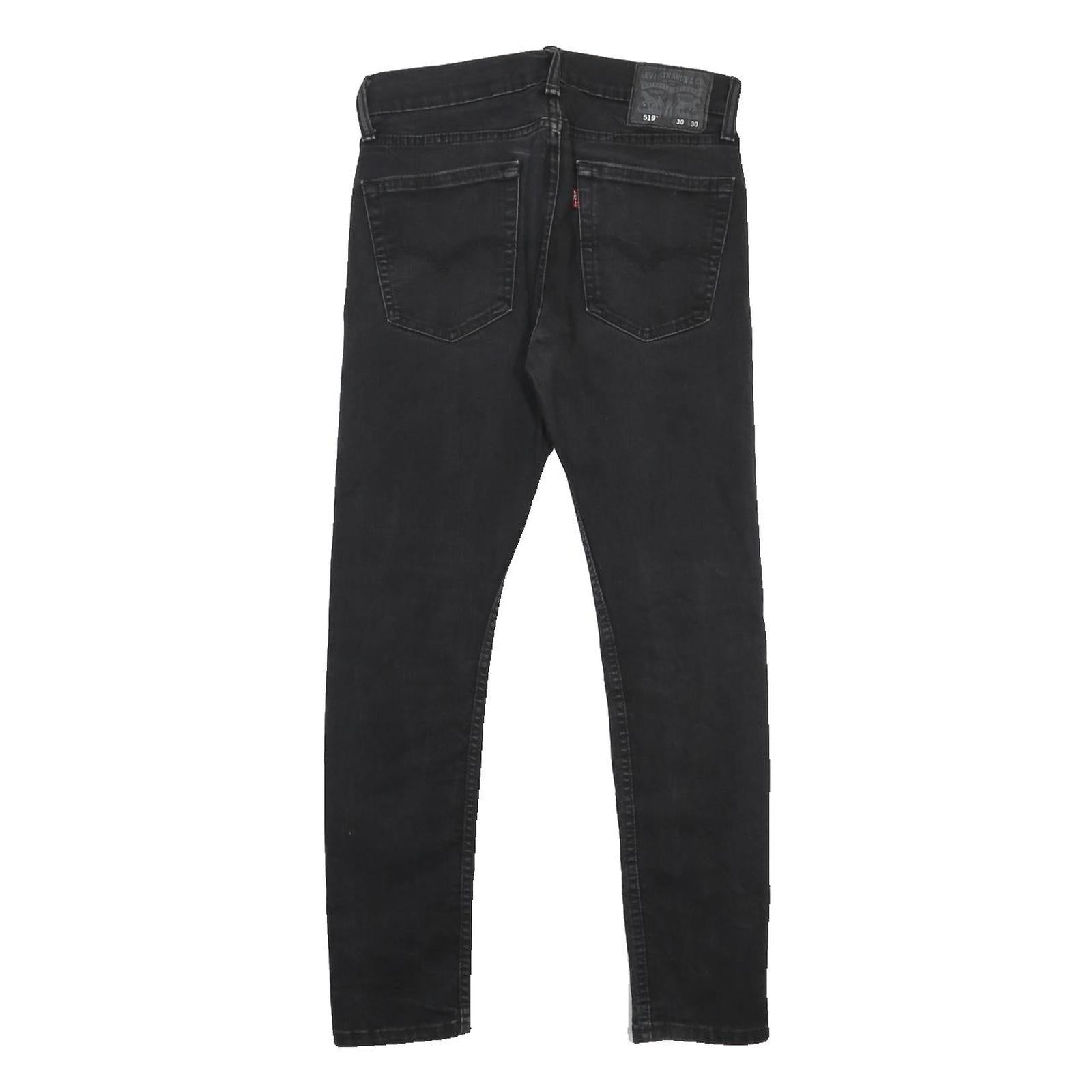 LEVI'S 519 Mens Slim Black Denim Dark W30 L27 Slim Fit Jeans Zip Fly