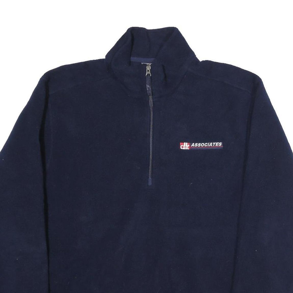 LANDSEND Mens Navy Blue Jumper Plain Pullover Crew Neck Basic Knit L Casual