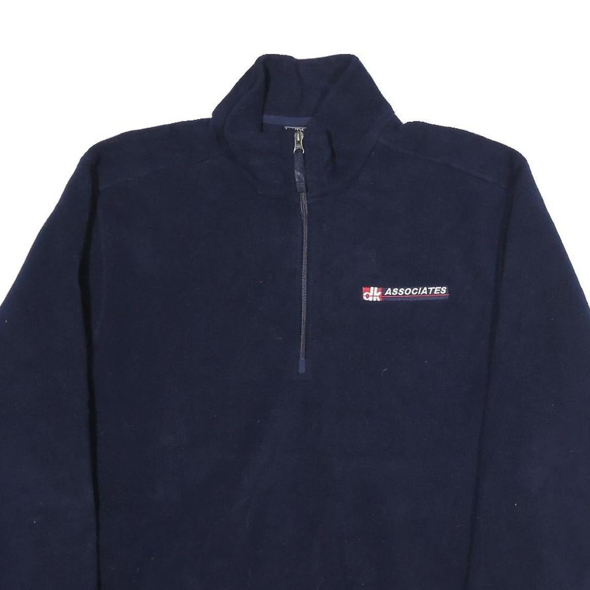 LANDSEND Mens Navy Blue Jumper Plain Pullover Crew Neck Basic Knit L Casual