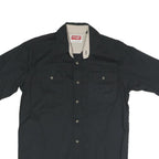 WRANGLER Mens Black & Beige Short Sleeve Shirt S Button Casual Workwear