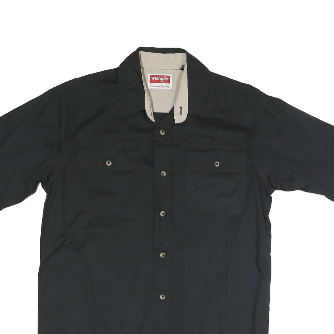 WRANGLER Mens Black & Beige Short Sleeve Shirt S Button Casual Workwear