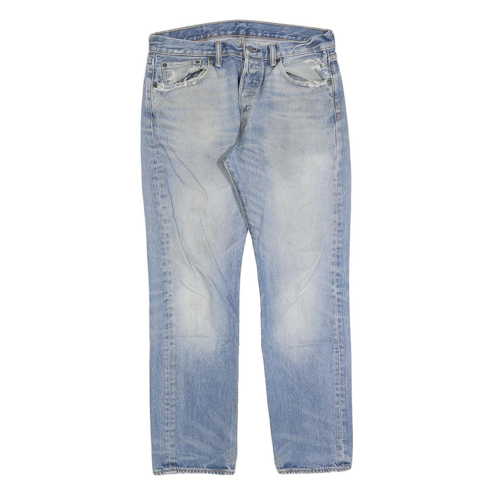 LEVI'S 501 Mens Jeans Blue Regular Straight Denim Light W32 L30 Classic Fit
