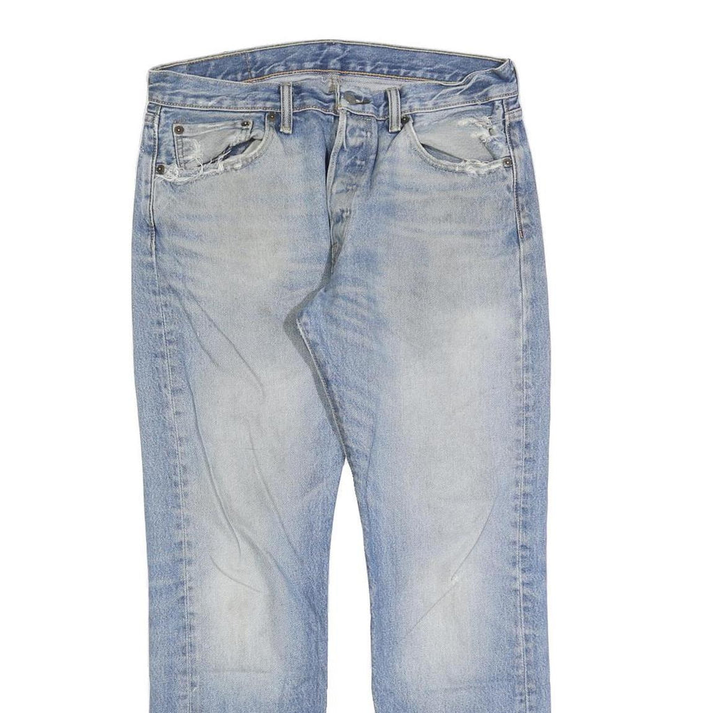 LEVI'S 501 Mens Jeans Blue Regular Straight Denim Light W32 L30 Classic Fit
