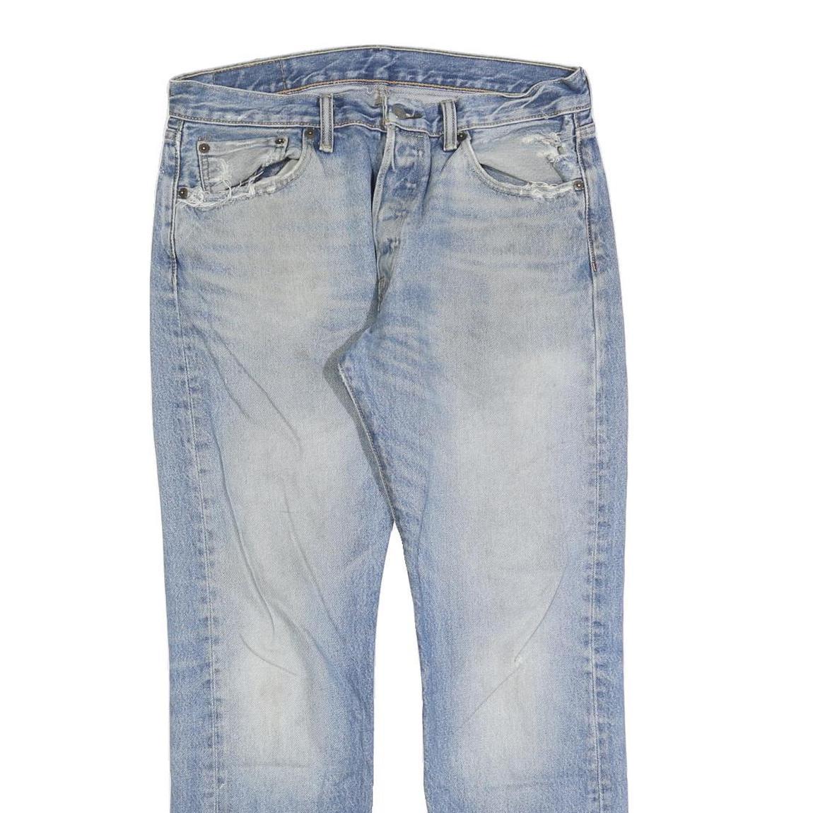 LEVI'S 501 Mens Jeans Blue Regular Straight Denim Light W32 L30 Classic Fit