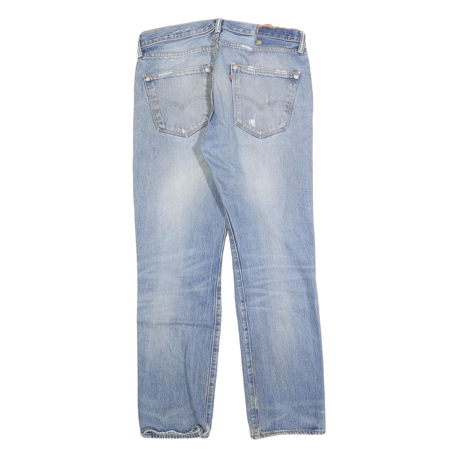 LEVI'S 501 Mens Jeans Blue Regular Straight Denim Light W32 L30 Classic Fit