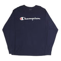 CHAMPION Mens Blue Long Sleeve Crew Neck Graphic T-Shirt XL Cotton