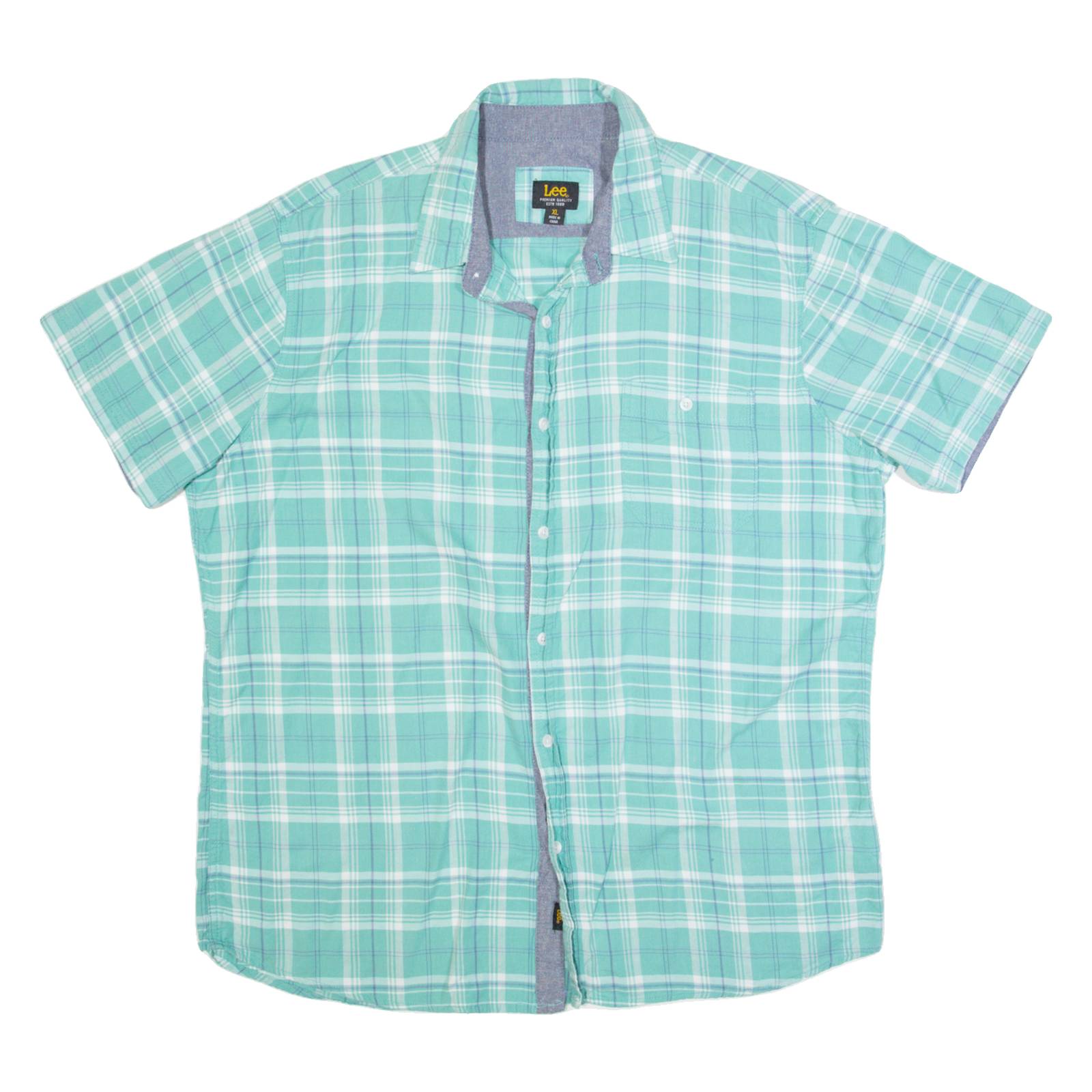 LEE Mens Shirt Blue Check XL