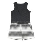 KAREN MILLEN Womens Black & White Sleeveless Day Woven Striped Dress UK 14