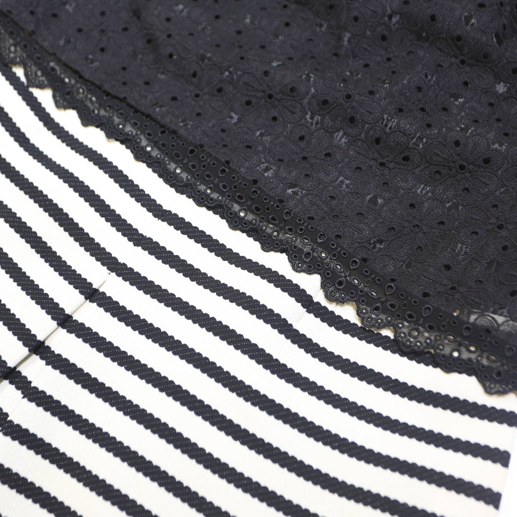 KAREN MILLEN Womens Black & White Sleeveless Day Woven Striped Dress UK 14