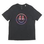 ADIDAS Mens Black Graphic T-Shirt L Short Sleeve Crew Neck Motivational Print