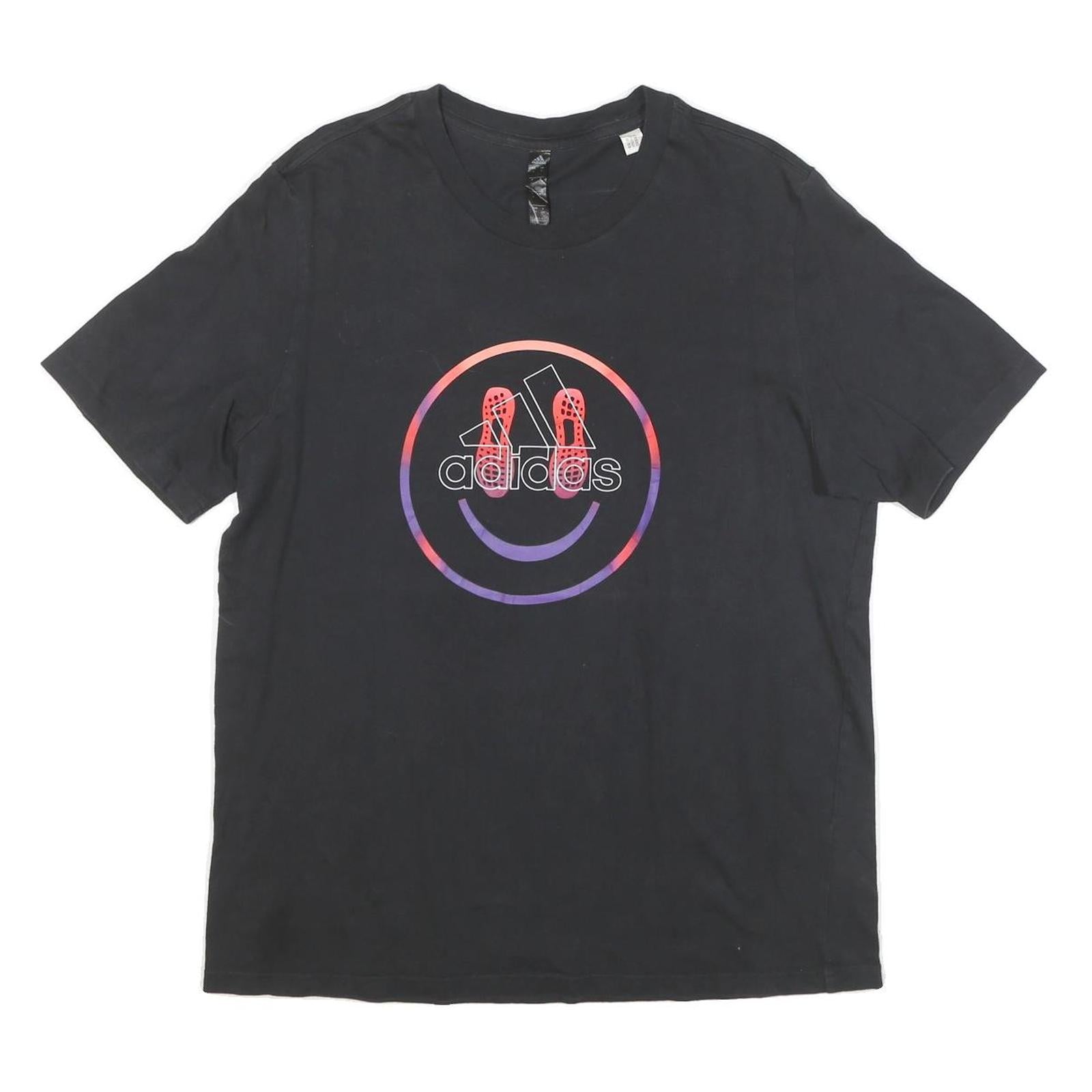 ADIDAS Mens Black Graphic T-Shirt L Short Sleeve Crew Neck Motivational Print