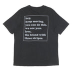 ADIDAS Mens Black Graphic T-Shirt L Short Sleeve Crew Neck Motivational Print