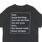 ADIDAS Mens Black Graphic T-Shirt L Short Sleeve Crew Neck Motivational Print