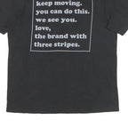 ADIDAS Mens Black Graphic T-Shirt L Short Sleeve Crew Neck Motivational Print