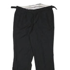 Mens Black Wool Blend Regular Fit Trousers W31 L27 Formal Workwear Zip Closure