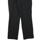 Mens Black Wool Blend Regular Fit Trousers W31 L27 Formal Workwear Zip Closure