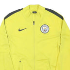 NIKE Mens Yellow Manchester City Jacket S Polyester Blend Plain Zip Athletic