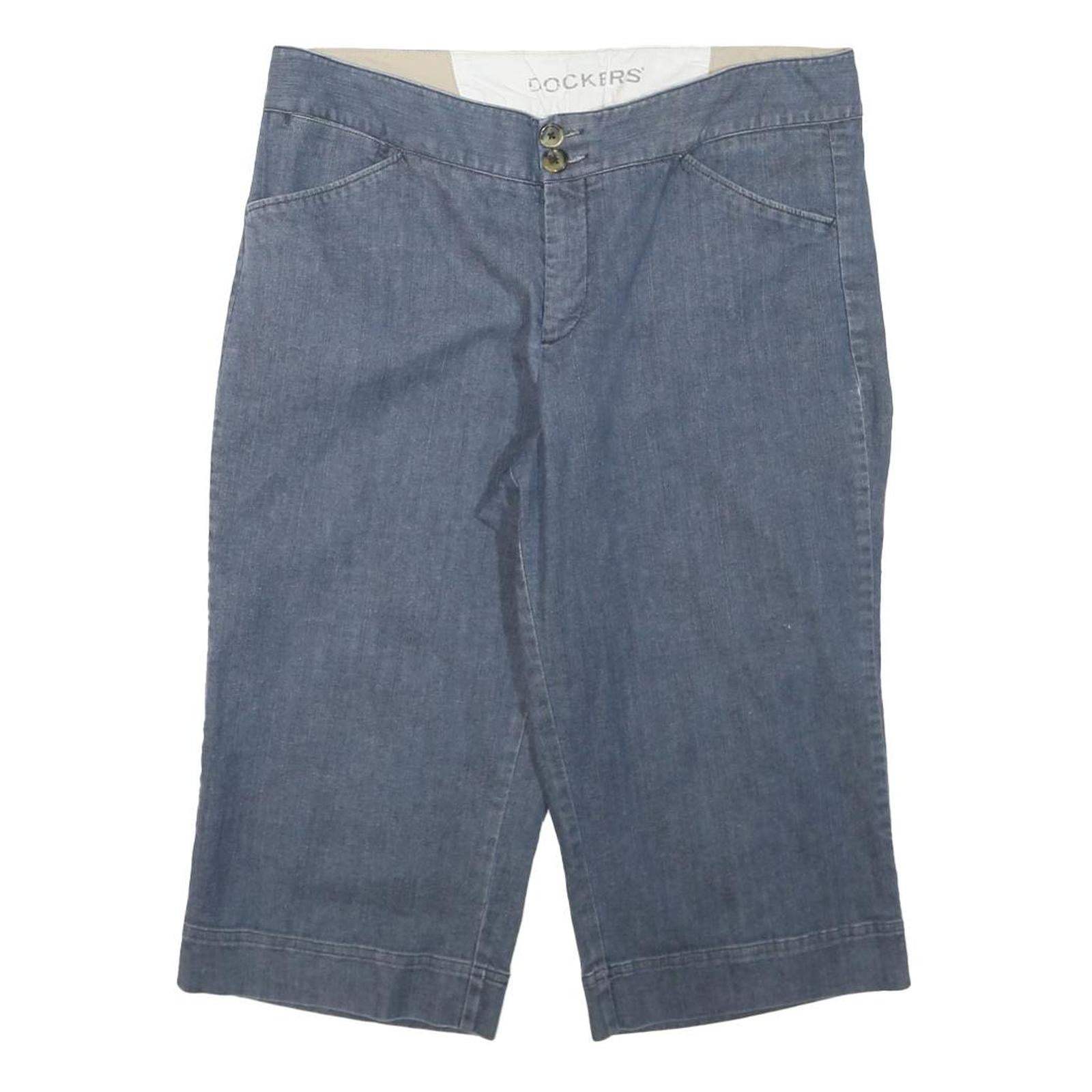 DOCKERS Womens Shorts Blue Casual 2XL W35 Cotton Blend Relaxed Fit