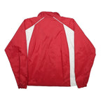ASICS Mens Red & White Nylon Track Jacket S Plain Zip Sports Casual