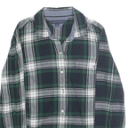 TOMMY HILFIGER Womens Blue Green & White Check Shirt S Classic Cotton Casual