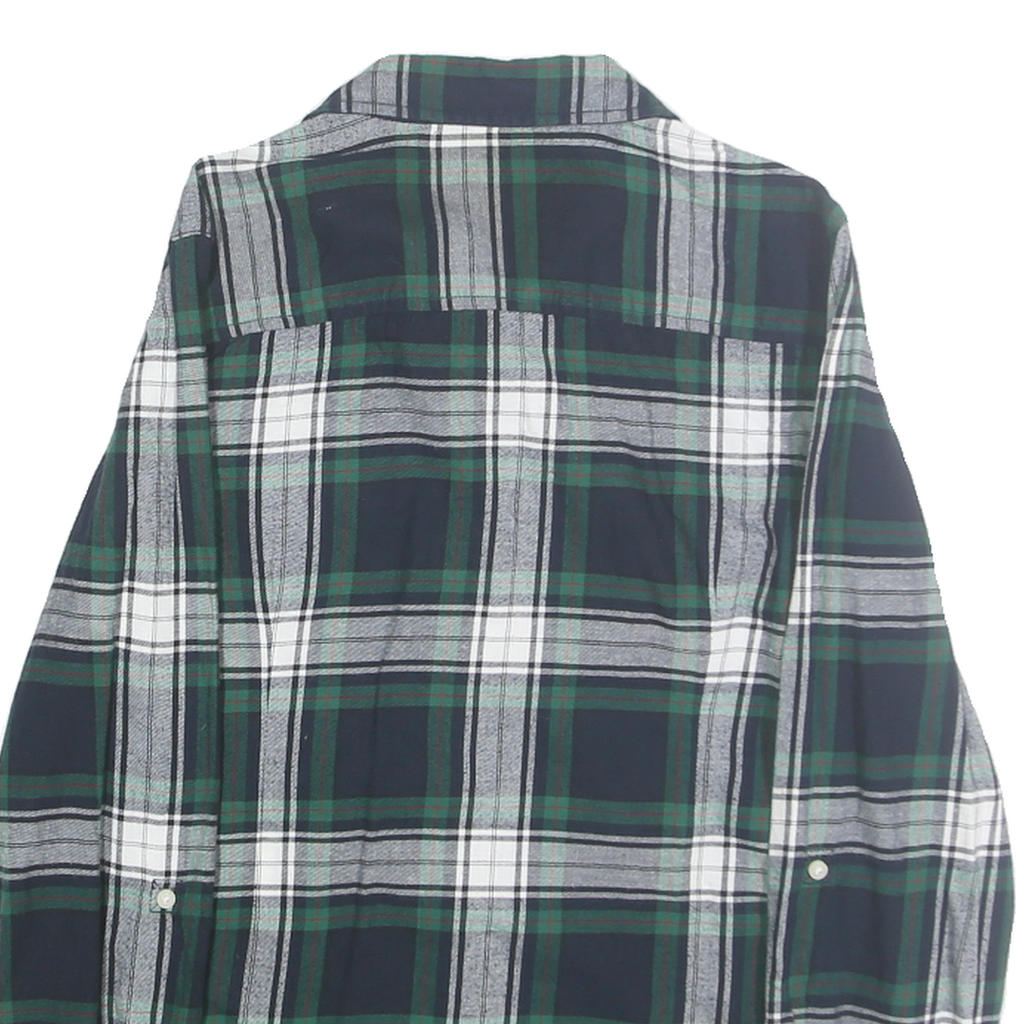 TOMMY HILFIGER Womens Blue Green & White Check Shirt S Classic Cotton Casual