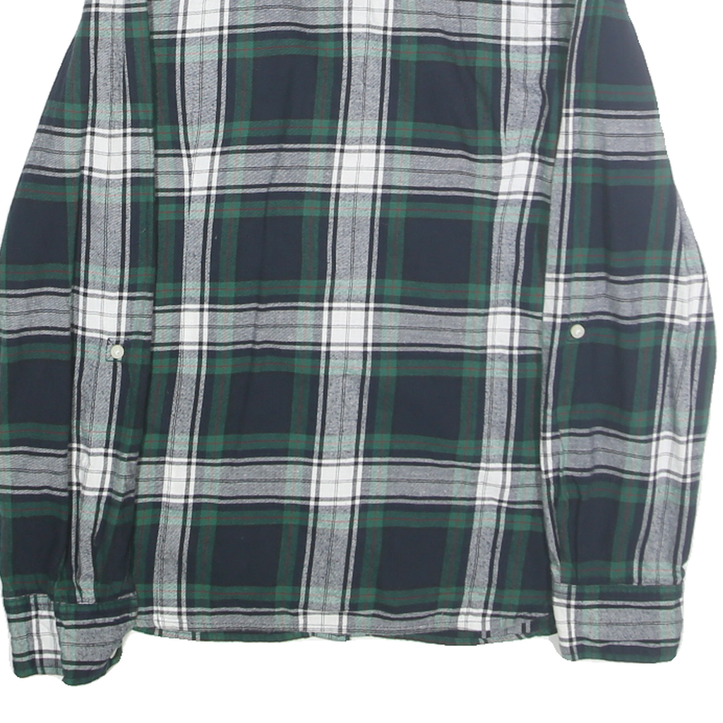 TOMMY HILFIGER Womens Blue Green & White Check Shirt S Classic Cotton Casual