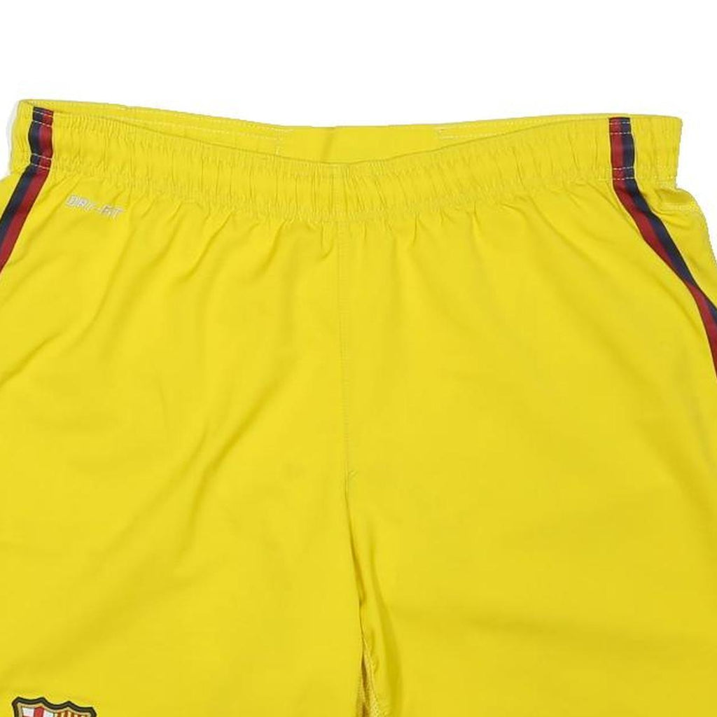 NIKE Mens Yellow FC Barcelona Sports Casual Shorts M W33 Nike Swoosh