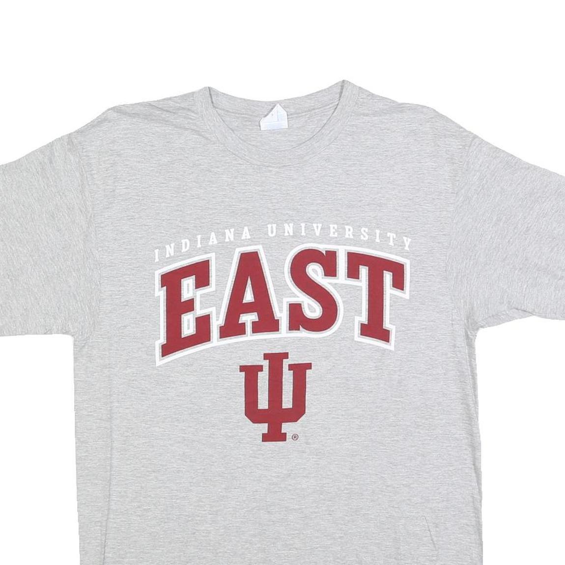 PORT & COMPANY Mens Grey Indiana University East T-Shirt M Short Sleeve Crew