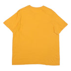 NIKE Mens Yellow Cotton Blend T-Shirt XL Short Sleeve Crew Neck Sports Logo