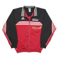 ADIDAS Mens Black & Red Retro Track Jacket L Polyester Zip Striped Sports