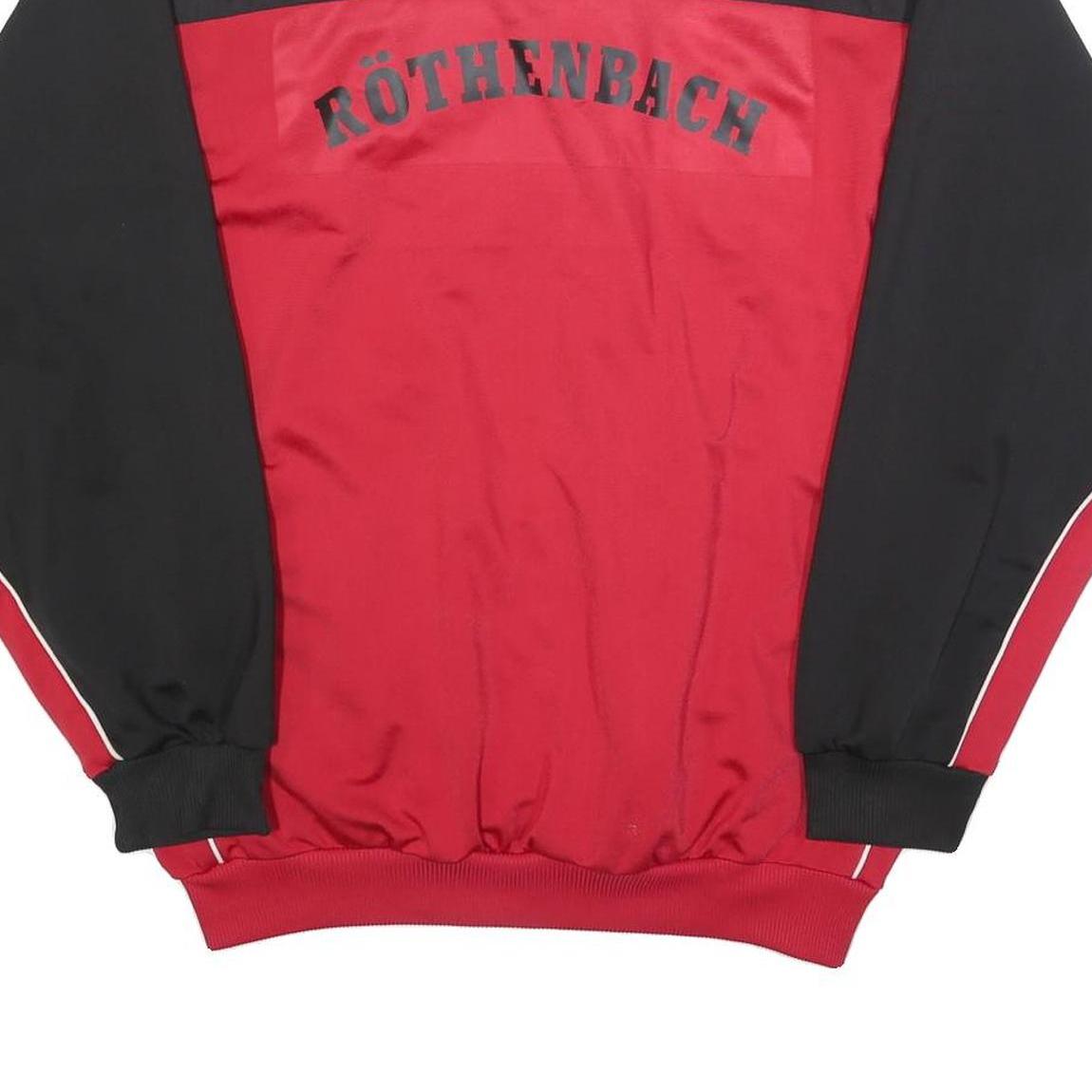 ADIDAS Mens Black & Red Retro Track Jacket L Polyester Zip Striped Sports