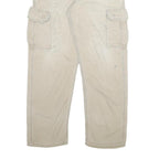 CARHARTT Mens Beige Relaxed Cargo Zip Trousers W34 L31 Durable Cotton Blend